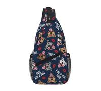 Cozimangoe Sling Bag For Man Woman, Reversible Shoulder Strap Crossbody Backpack Travel Hiking Biking Climbing Outdoors, Kiss A Bull Cute Pit Bull Dog Lips Love Valentines