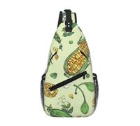 Cozimangoe Sling Bag For Man Woman, Reversible Shoulder Strap Crossbody Backpack Travel Hiking Biking Climbing Outdoors, Corn Peas Pod Beans Pod Caper