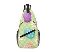 Cozimangoe Sling Bag For Man Woman, Reversible Shoulder Strap Crossbody Backpack Travel Hiking Biking Climbing Outdoors, Happy Easter Colorful Easter Eggs(1)