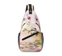 Cozimangoe Sling Bag For Man Woman, Reversible Shoulder Strap Crossbody Backpack Travel Hiking Biking Climbing Outdoors, White Orchid In The Pond