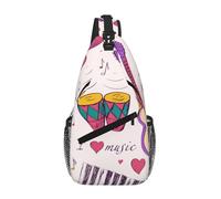 Cozimangoe Sling Bag For Man Woman, Reversible Shoulder Strap Crossbody Backpack Travel Hiking Biking Climbing Outdoors, Music Records Blues Music Is My Life Theme