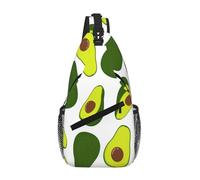 Cozimangoe Sling Bag For Man Woman, Reversible Shoulder Strap Crossbody Backpack Travel Hiking Biking Climbing Outdoors, Seamless Pattern Of Fresh Avocado Isolated On White