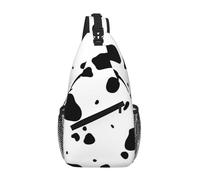 Cozimangoe Sling Bag For Man Woman, Reversible Shoulder Strap Crossbody Backpack Travel Hiking Biking Climbing Outdoors, Cow Skin Dalmatians Dog Spots Dalmatian