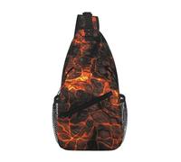 Cozimangoe Sling Bag For Man Woman, Reversible Shoulder Strap Crossbody Backpack Travel Hiking Biking Climbing Outdoors, Volcano Lava