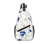 Cozimangoe Sling Bag For Man Woman, Reversible Shoulder Strap Crossbody Backpack Travel Hiking Biking Climbing Outdoors, Wild Flowers And Cornflowers Daisies