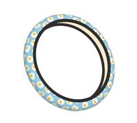 Cozimangoe Steering Wheel Covers, High Elastic Anti-Slip Universal Fit, Protector for SUVs Trucks and Vans Car Accessories, Personalized patterns, Fried Eggs Seamless Pattern