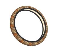 Cozimangoe Steering Wheel Covers, High Elastic Anti-Slip Universal Fit, Protector for SUVs Trucks and Vans Car Accessories, Personalized patterns, Brown Rust Colorful Metal Rusty