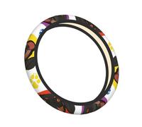 Cozimangoe Steering Wheel Covers, High Elastic Anti-Slip Universal Fit, Protector for SUVs Trucks and Vans Car Accessories, Personalized patterns, Playful Dachshund Face