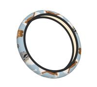 Cozimangoe Steering Wheel Covers, High Elastic Anti-Slip Universal Fit, Protector for SUVs Trucks and Vans Car Accessories, Personalized patterns, Rough Collie Paws And Bones