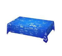 Cozimangoe Table Cloth, 54x72in Scalloped Edge Rectangular Tablecloth Wrinkle Resistant Washable Table Cover, Dining Room Kitchen Party Camping, Science Teacher Funny Elements Periodic Table