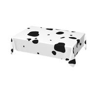 Cozimangoe Table Cloth, 54x72in Scalloped Edge Rectangular Tablecloth Wrinkle Resistant Washable Table Cover, Dining Room Kitchen Party Camping, Cow Skin Dalmatians Dog Spots Dalmatian