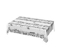 Cozimangoe Table Cloth, 54x72in Scalloped Edge Rectangular Tablecloth Wrinkle Resistant Washable Table Cover, Dining Room Kitchen Party Camping, Musical Notes On The Clef