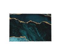 Cozimangoe Teal Emerald Marble L And Scapes, Placemats 4 Set, 12x18 Inch Heat Resistant Washable Place Mats for Table Scalloped Edges Decorative, Kitchen Dining Wedding