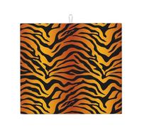 Cozimangoe Tiger Prints, Dish Drying Mat, 18x16 Inch Absorbent Microfiber Quick Dry Machine Washable for Dishes Pots Pans Glassware Coffee Bar Under Rack