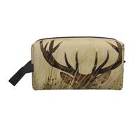 Cozimangoe Toiletry Bag for Travel, Large Padded with Handle Makeup Bags Shaving Cosmetics Toiletries Accessories Gym, Personalized Whitetail Deer Fawn in Wilderness Stag