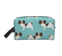 Cozimangoe Toiletry Bag for Travel, Large Padded with Handle Makeup Bags Shaving Cosmetics Toiletries Accessories Gym, Personalized Papillon Dogs Cute Toy Spaniel Dog