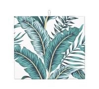 Cozimangoe Tropical Banana Green Leaf Tropical, Dish Drying Mat, 18x16 Inch Absorbent Microfiber Quick Dry Machine Washable for Dishes Pots Pans Glassware Coffee Bar Under Rack