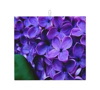 Cozimangoe Violet Flower, Dish Drying Mat, 18x16 Inch Absorbent Microfiber Quick Dry Machine Washable for Dishes Pots Pans Glassware Coffee Bar Under Rack