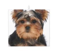 Cozimangoe Yorkshire Terrier Lies On White, Dish Drying Mat, 18x16 Inch Absorbent Microfiber Quick Dry Machine Washable for Dishes Pots Pans Glassware Coffee Bar Under Rack