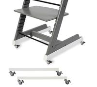 COZINUS - Universal Swivel Casters for STOKKE Growth Chairs - Silent, No-Drill Baby High Chair Accessories with Fixed Brakes - Compatible with TT High Chairs（White）