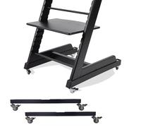 COZINUS - Universal Swivel Casters for STOKKE Growth Chairs - Silent, No-Drill Baby High Chair Accessories with Fixed Brakes - Compatible with TT High Chairs（Black）