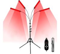 Cozion 4 Head infrared Red Light Lamp with Stand, 420LED infrared Red Lights with Timer, Brightness Adjustable, 360° Adjustable Gooseneck