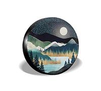 cozipink Mountains Nature Scenery Spare Tire Cover Star Lake Landscape Wheel Protectors Weatherproof Wheel Covers Universal Fit for Trailer Rv SUV Truck Camper Travel Trailers Accessories 15"
