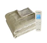 Coziplus Electric Heated Throw Blanket Flannel & Sherpa Fleece, 8 Available Colors, Fast Heating 160x130cm, 10 Heat Levels & 10 Hours Auto Off Timer, LED Display, For Home & Office Use (Cream)