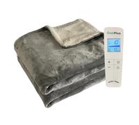 Coziplus Electric Heated Throw Blanket Flannel & Sherpa Fleece, Fast Heating 160x130cm, 10 Heat Levels & 10 Hours Auto Off Timer, LED Display, For Home & Office Use (Light Grey)