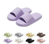Cozislides Bathing Shoes Women's Slippers Men's Slippers Bathing Slippers Soft Non-Slip Slippers Summer Mules Unisex Cloud Shoes Flip Flops Indoor/Outdoor, purple, 7