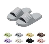Cozislides Bathing Shoes Women's Slippers Men's Slippers Bathing Slippers Soft Non-Slip Slippers Summer Mules Unisex Cloud Shoes Flip Flops Indoor/Outdoor, gray, 9.5