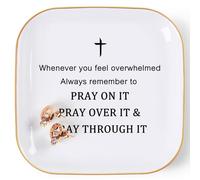 COZITED Christian Gifts Inspirational Gifts for Women Jewelry Dish Ring Trinket Tray, Cheer Up Encouragement Religious Gift Spiritual Gift Bible Faith Gifts for Women Birthday Christmas Mother's Day