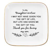 COZITED Daughter in Law Gifts from Mother in Law - Jewelry Dish Tay for Daughter in Law Birthday Christmas Valentines Mother's Day Wedding Gift for Daughter in Law - Thank You for Loving My Son
