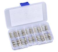 Cozlly 100pcs 10 Values Fast Blow Glass Fuse, 5 x 20mm 250V 0.2A, 0.5A, 1A, 2A, 3A, 5A, 8A, 10A, 15A, 20A Quick Blow Glass Fuse