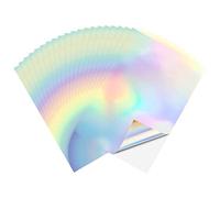 Cozlly 20 Sheets Sticker Paper for Printer A4, Holographic Sticker Paper Printable, Waterproof Sticker Printer Paper Shiny, Self Adhesive Printer Paper Quick Drying for Inkjet and Laser Printer