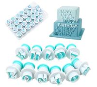 Cozlly 26Pcs Fondant Letter Cutters Capital Alphabet Letter Stamps for Cake Decorating for Wedding Birthday Christmas Baby Shower Party