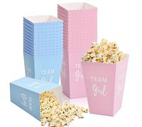 Cozlly 50 Pcs Popcorn Boxes, Gender Reveal Paper Popcorn Boxes, Pink Blue Small Popcorn Bags, Paper Popcorn Holders, Popcorn Buckets Cardboard, for Baby Shower Gender Reveal Party Supplies