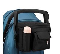 Cozlly Buggy Bag Large Capacity, Pram Bag Universal, Mummy Stroller Organiser with Cup Holder and Shoulder Strap, Changing Bag for Pram, Pram Organiser Bag Adjustable for Storing Diaper Bottle Towel