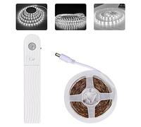 Cozlly Motion Sensor LED Strip Lights, 2M Battery LED Strip Lights with Switch, 120 LED Dimmable Lights Strip Self-Adhesive, Cuttable, Dimmable LED Tape for Under Cabinet Kitchen Bedroom (Cool White)