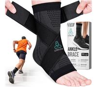 COZLOW - Ankle Support for Men & Women - Dark Gray - Adjustable Foot Wrap for Achilles Tendonitis, Plantar Fasciitis, Sprains - Elastic Compression Sleeve for Running & Sports Injury Relief