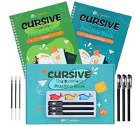Cozodome Grooved Cursive Handwriting Workbook for Kids-Reusable Magic Practice Book with Disappearing Ink, Cursive calligraphy Kit,Cursive copybook for Kids Ages 5-12,Handwriting Without Tears Teens