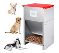 COZOFU Dog Feeder - Galvanized Metal Pet Food Station for Indoor & Outdoor Use - Automatic Gravity-Fed Dispenser Suitable for Small, Medium, and Large Dog Breeds - Capacity: 27 Pounds of Dry Kibble