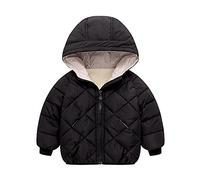 Cozomiz Boys Girls' Winter Coat Light Puffer Jacket Hooded Warm Down Coat Outwear Water-Resistant Packable Puffer Jacket Coat 3-4 years Black