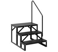 COZONY RV Steps with Handrail 3 Step, Anti-Slip Panel, 660lb Capacity RV Stairs, Portable Trailer Ladder for Outdoor, Camping, Travel, Hot Tub