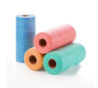 Coztie Dish Cloths, 4 Roll J Cloth Roll, Disposable Dish Cloth Roll, Cleaning Cloth Roll, Disposable Cloths Reusable Cleaning Cloths for Kitchen All Purpose Cleaning Cloth Blue Green Red Orange