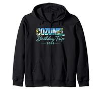 Cozumel Birthday Trip 2026 Mexico Cancun Vacation Beach Crew Zip Hoodie