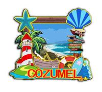 Cozumel Mexico Magnet Fridge Magnet Wooden 3D Landmarks Travel Collectible Souvenirs Decoration Handmade -2028