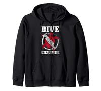 Cozumel Mexico Sea Turtle Diving Flag Zip Hoodie