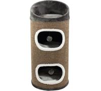 Cozy 35.1" Cat Tower with Sisal Outer Wall, Three-Story Cat Tree with Hanging Ball Toy, Ideal Rest Area for Cats, Durable Sisal Barrel for Scratching and Play