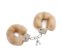 Cozy Adjustable Plush Handcuffs - Fun Party Game,Multiple Colors to Choose from (Brown)